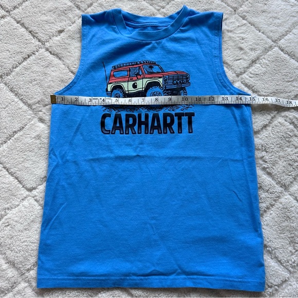 Carhartt | "Azure Blue" Boys' Sleeveless Off Road T-Shirt | Size Small (8-10) - Picture 10 of 11